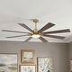 preview thumbnail 1 of 18, Vaczon 72" Modern Brass Plywood Large Smart Ceiling Fan with Dimmable LED Light and Remote - 72" - Remote & App Control