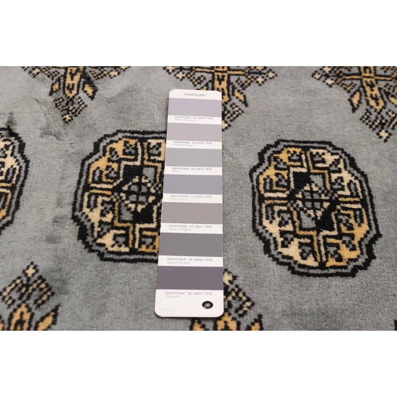 Finest Peshawar Bokhara Grey Rug 8'1" x 10'5" - 8'1 x 10'5