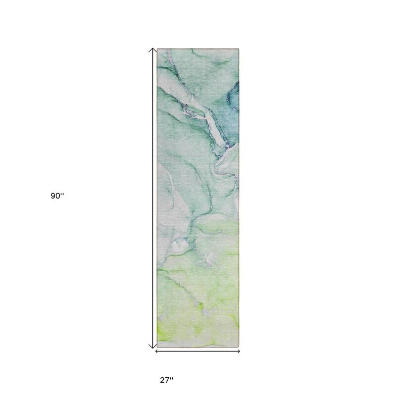 Alnaro Modern Art-Inspired Weather Resistant Versatile Elegance Runner Outdoor Rug - 8' Runner