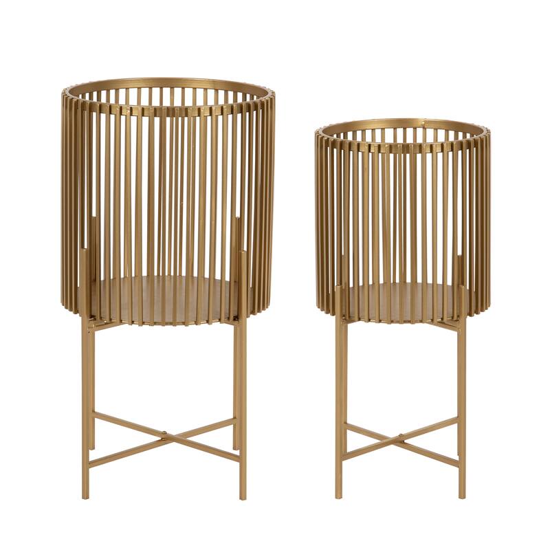 Kate and Laurel Paynter Metal Floor Planter Set - 2 Piece