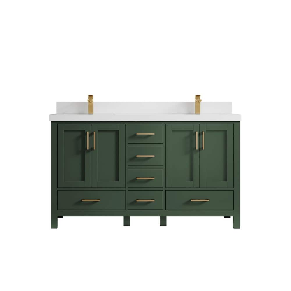 Willow Collections 60 in. W x 22 in. D Malibu Double Sink Bathroom Vanity with Countertop