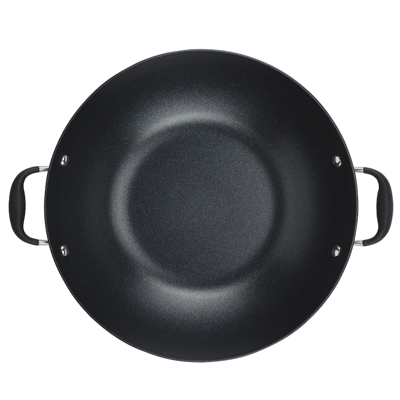 Advanced Home Nonstick Open Stock Cookware 14-Inch Covered Wok, Onyx