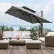 preview thumbnail 34 of 38, Outdoor 10 x 10 ft Square Double Top Patio Cantilever Offset Umbrella