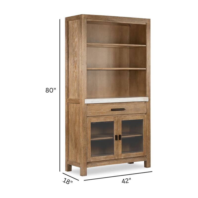 Magnussen Home Plum Creek Sierra Brown Display Cabinet - 42''W x 18''D x 80''H