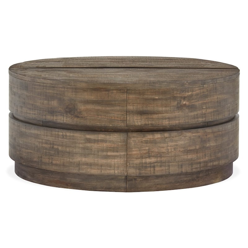 Magnussen Home Baisden Tobacco Round Lift Top Cocktail Table with Casters - 40''W x 40''D x 18''H