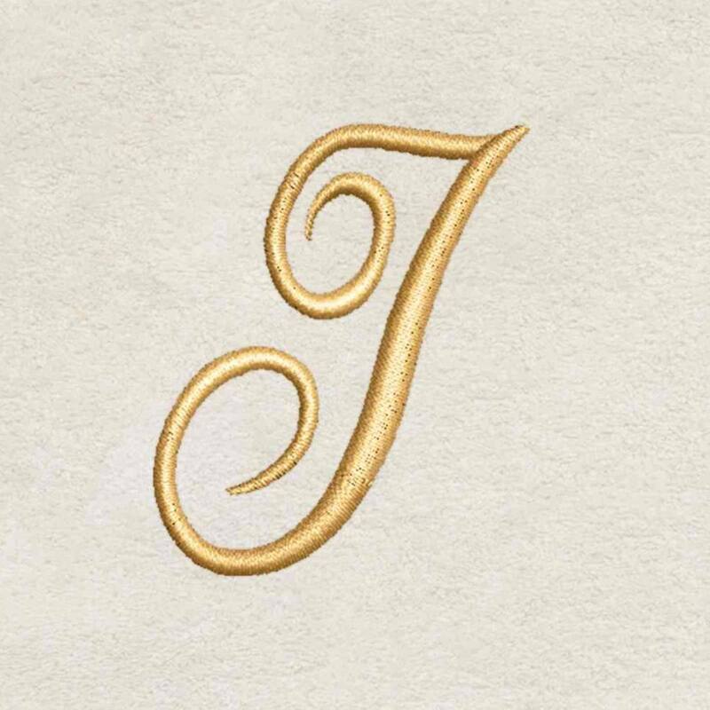 Avanti Ivory with Gold Script Monogram Bath Towel Letter I - Bath Towel