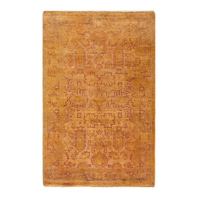 Vibrance, One-of-a-Kind Hand-Knotted Area Rug - Beige, 3' 2" x 4' 10" - 3' 2" x 4' 10"