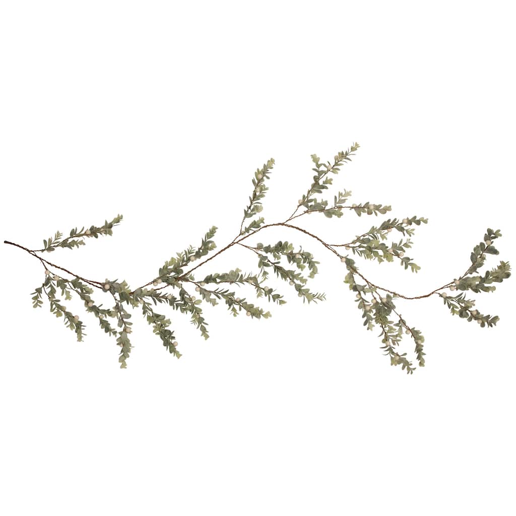 5' White Berry and Eucalyptus Christmas Garland - Unlit