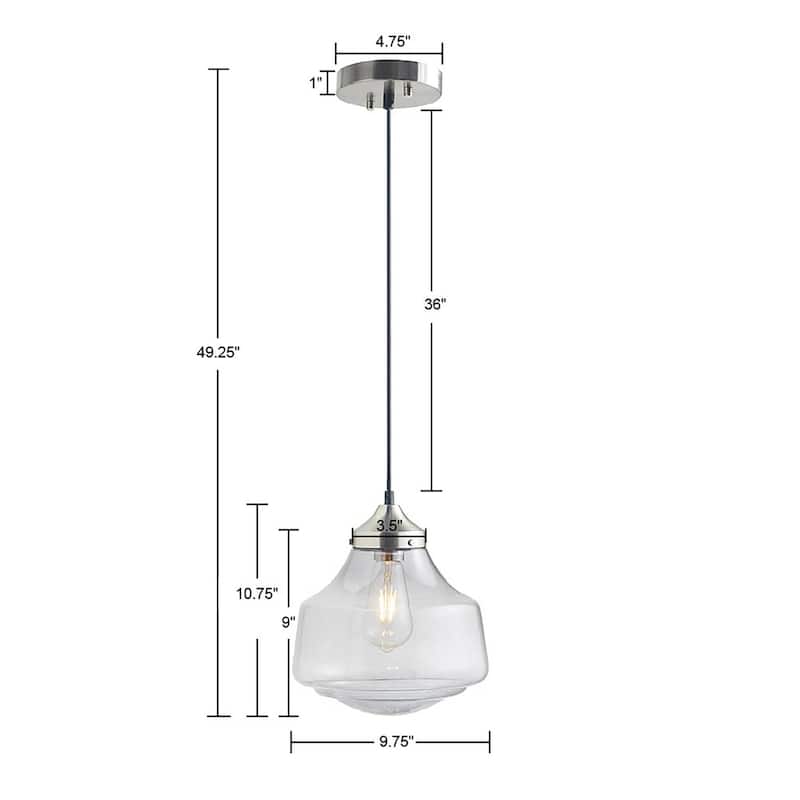 Madison Park Signature Elm Bell-Shaped Glass Pendant