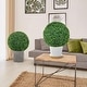 preview thumbnail 2 of 8, Gymax 2 PCS 20'' Artificial Boxwood Topiary Balls Sun-protective Round