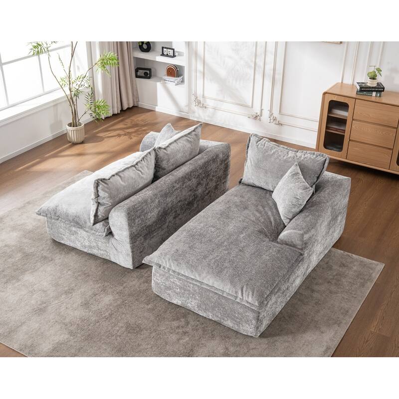 103" L-Shaped Cloud Sectional Sofa with Chaise, Upholstered Boneless Couches for Living Room, Modern Modular Chenille Sofa
