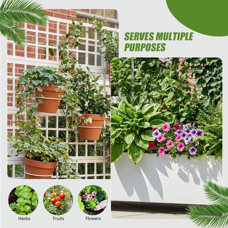 Movable Raised Garden Bed with Trellis and Lockable Wheels