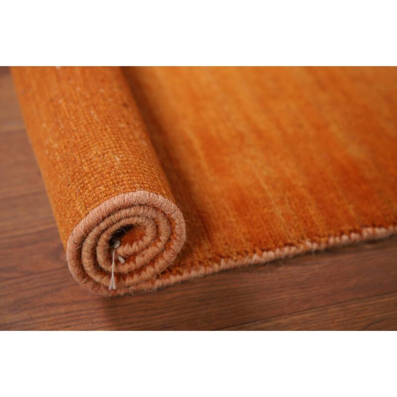 Modern Gabbeh Oriental Square Rug Hand-Knotted Wool Carpet - 2'10"x 3'5"