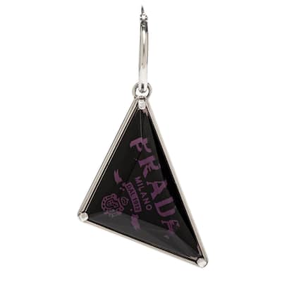 Prada Symbole Quartz Pendant Single Earring, Right Ear - Violet and Silver