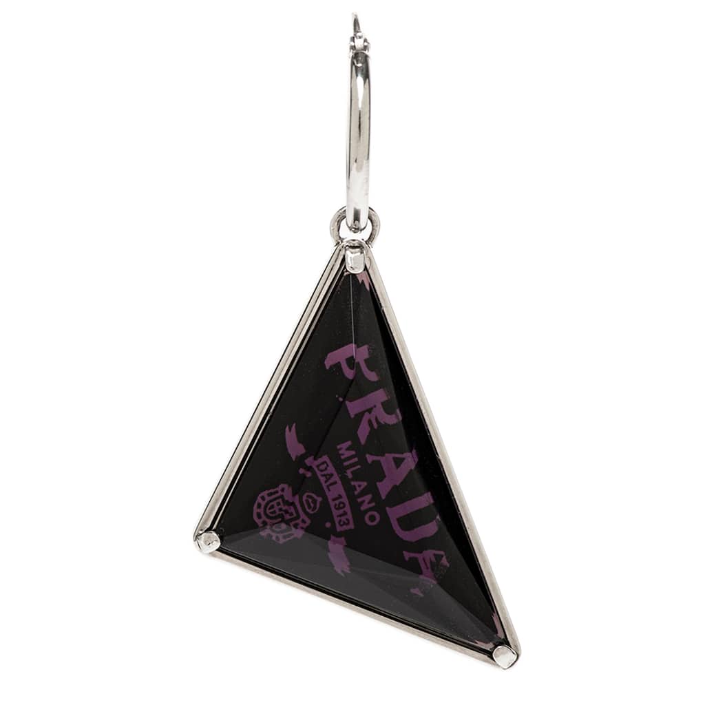 Prada Symbole Quartz Pendant Single Earring, Right Ear - Violet and Silver