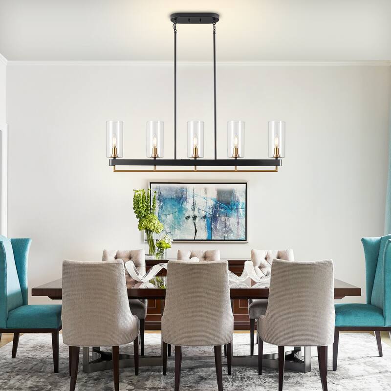 Black Gold Kitchen Pendant Lighting Linear Chandeliers For Dining Room