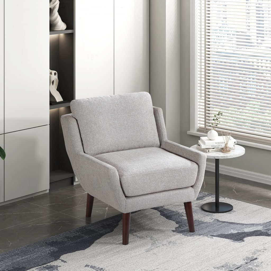 Comfortable Contemporary Accent Chair with Durable Upholstery and Solid Wood Legs
