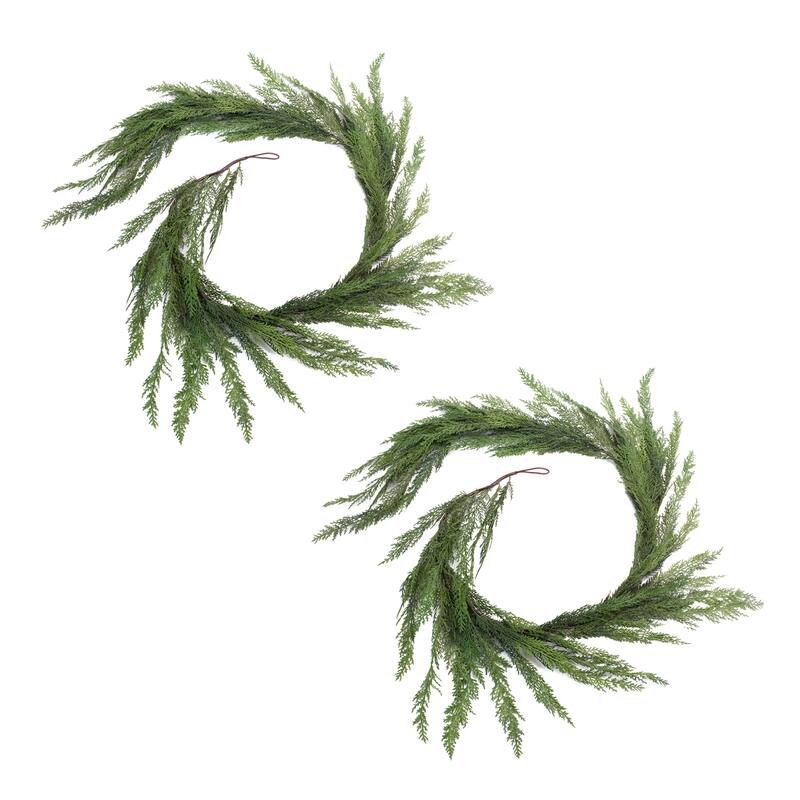 Cedar Artificial Christmas Garlands - 6' x 12" - Unlit - Set of 2