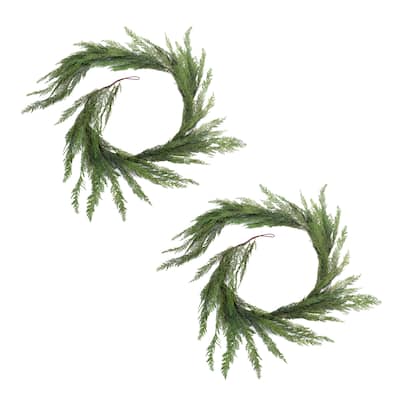 Cedar Artificial Christmas Garlands - 6' x 12" - Unlit - Set of 2
