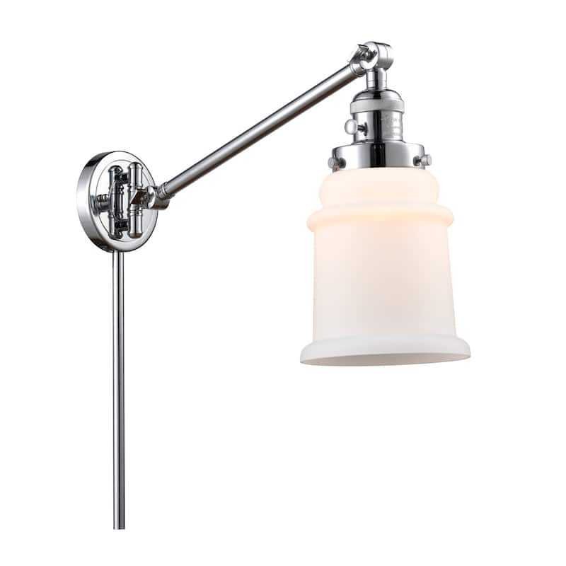 Innovations Lighting Canton Single Light 25" Tall Bathroom Sconce - Polished Chrome / Matte White