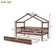 preview thumbnail 11 of 53, Wooden House Bed with Trundle