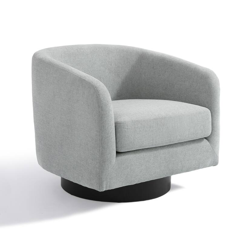 2 Set Modern Soft Upholstered Chenille Swivel Barrel Chair