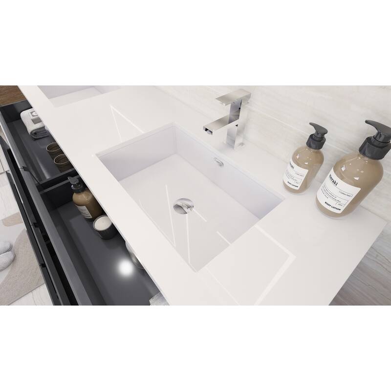 Aron 72'' Freestanding Vanity with Double Reinforced Acrylic Sink