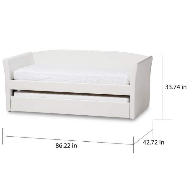 Baxton Studio Camino Upholstered Daybed with Guest Trundle -Twin