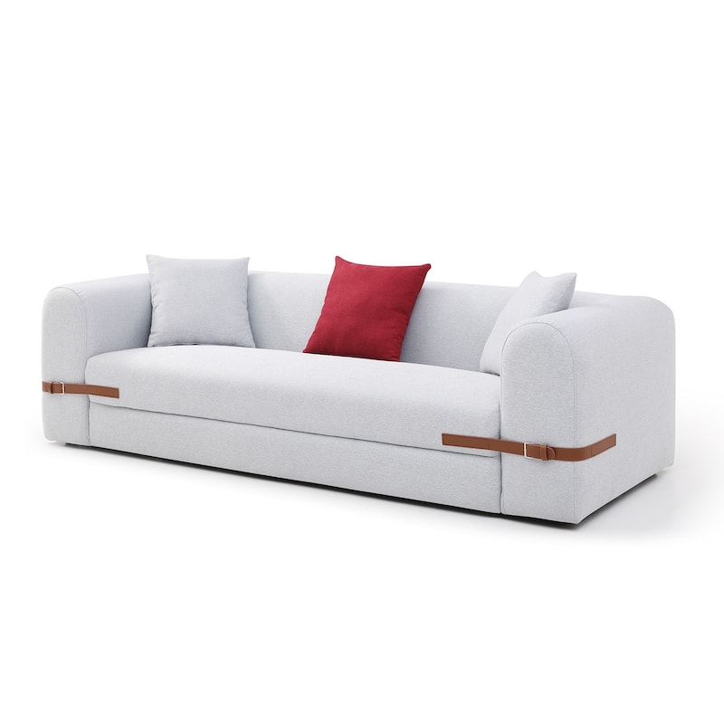3-Seater Upholstered Sofa Mutiple Color Loveseat Couch with Pillows