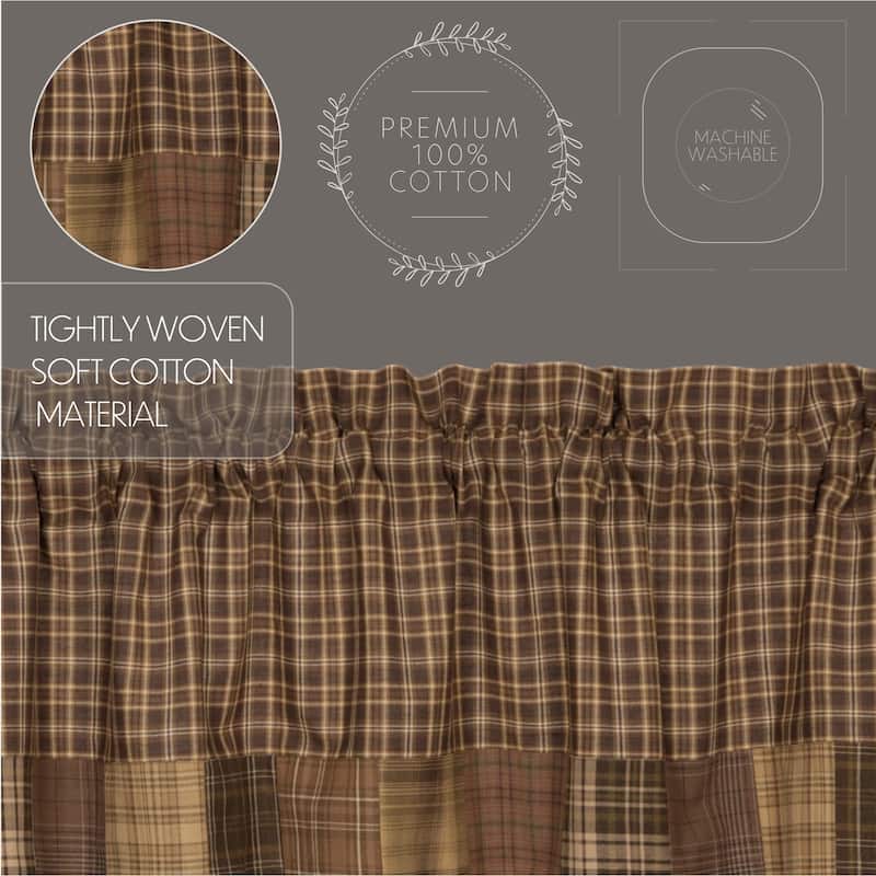 Prescott Valance Block Border 16x72 - Valance 16x72 - Valance 16x72 - Russet/Light Tan/Earth Green