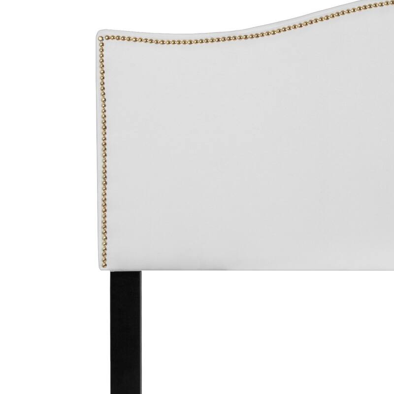 Arched Upholstered Headboard with Nailhead Trim