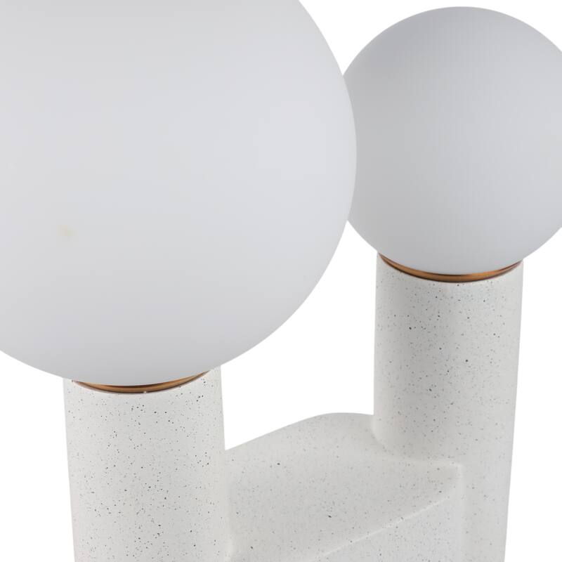 Metal Table Lamp Double Globe Sculptural Minimalist Modern Accent