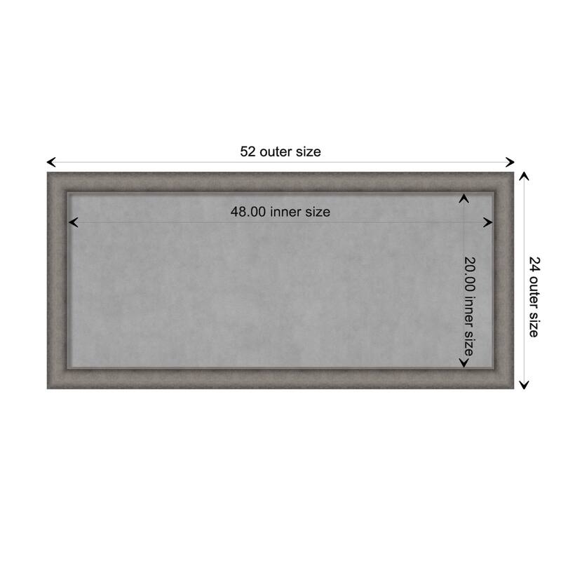 Amanti Art Burnished Concrete Framed Magnetic Board - Board Size 48x20
