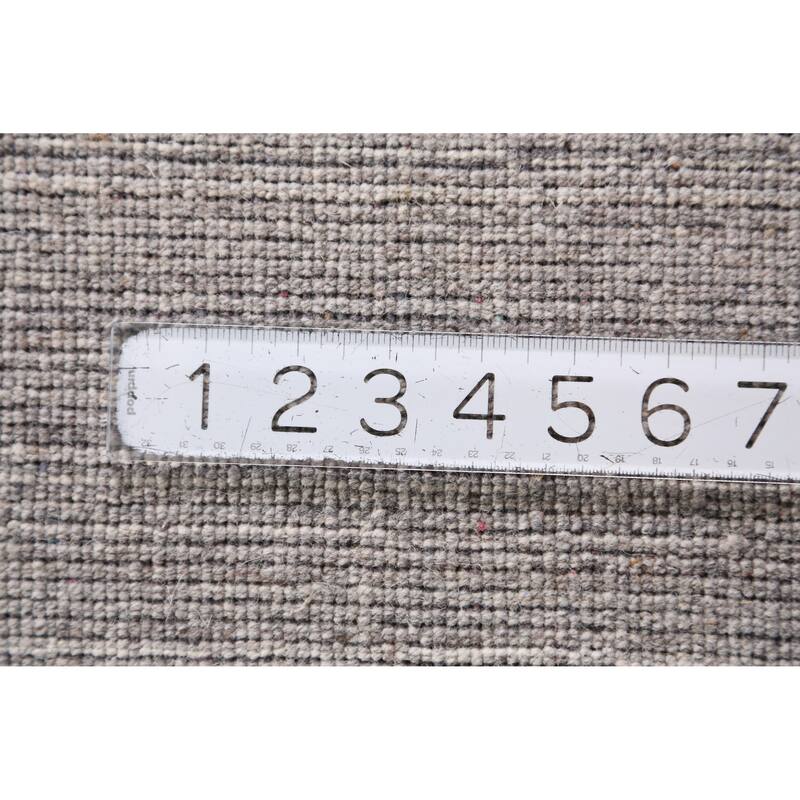 Gabbeh Indian Area Rug Hand-Knotted Grey Oriental Wool Carpet - 8'1" x 9'10"