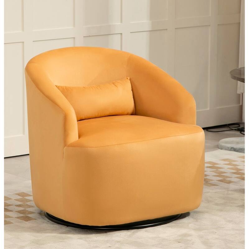 US Pride Furniture Accent Chair with Barrel-shaped Design and 360 Degree Swivel Feature
