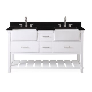60-Inches Kendia Double Farmhouse Sink Bathroom Vanity - Bed Bath ...