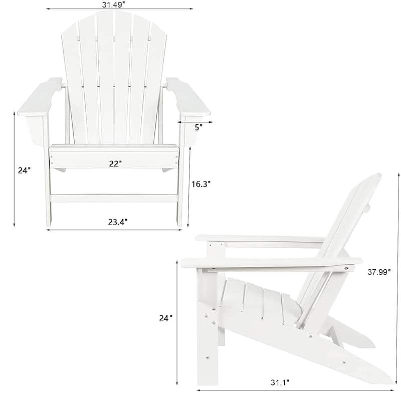 Outdoor Classic Recycled Plastic Adirondack Chair,set of 4 - N/A