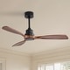 preview thumbnail 28 of 52, Sofucor 48 Inch Ceiling Fan with Light and Remote,Solid Wood Blades Low Profile,Smart Optional Work with Alexa/Google/App