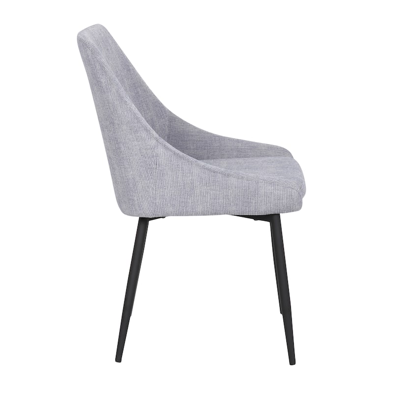 Silver Orchid Alba Upholstered Dining Chair with Black Metal Finish - Set of 2