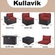 preview thumbnail 27 of 125, Kullavik 13 Pieces Outdoor Patio Furniture Set with Fire Pit Table w/ Wide Armrests