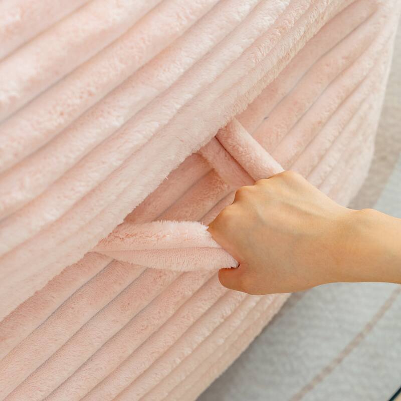 Corduroy Fabric Bean Bag Chair, Lounge Lazy Floor Sofa Chair with High-Resilience Shredded Foam, Supportive Armrests