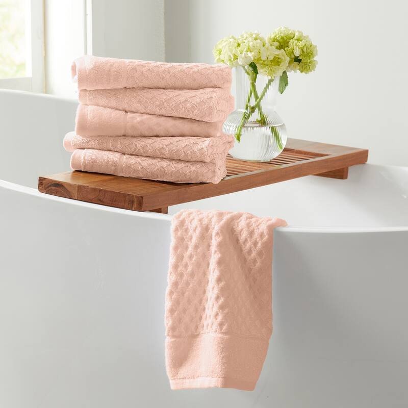 Linery & Co. Cotton Diamond Waffle Texture Bath Towels