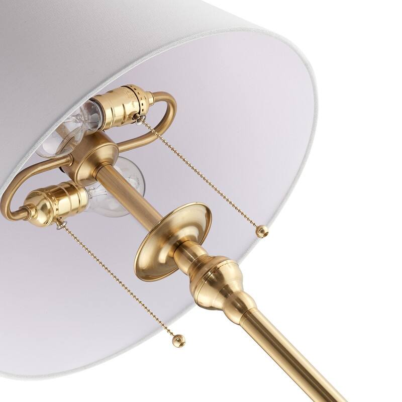 KAWOTI 60.5'' 2-Light Floor Lamp with Empire Fabric Shade