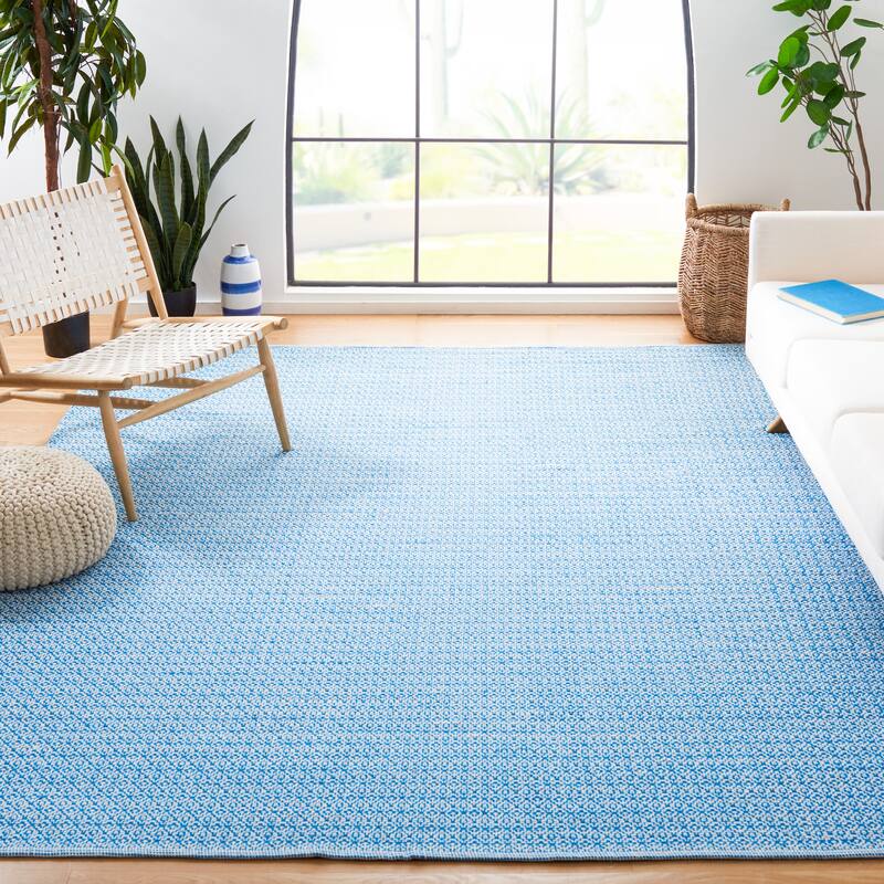 SAFAVIEH Montauk Bonita Handmade Cotton Area Rug - 8' x 10' - Ivory/Blue