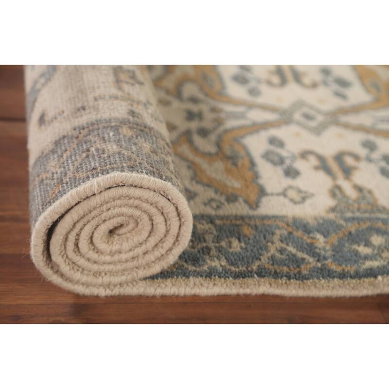 Oushak Oriental Runner Rug Handmade Floral Wool Carpet - 2'5"x 7'9"