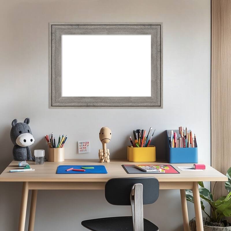 Amanti Art Regis Barnwood Grey Framed Dry Erase Magnetic Board