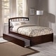 preview thumbnail 11 of 84, Richmond Solid Wood Platform Bed with Footboard & Twin XL Trundle Walnut - Queen
