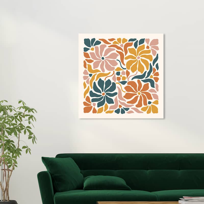 Wynwood Studio Canvas Abstract Earthtones Flowers Season Pink and Light Pink Modern & Contemporary Wall Art Canvas Print