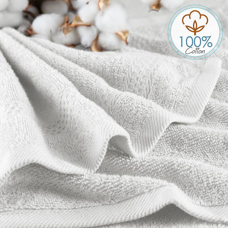 Hearth & Harbor 100 Percent Cotton Ultra Soft and Highly Absorbent Set of 12 Multipurpose Wash Cloths - 13 inches x 13 inches.