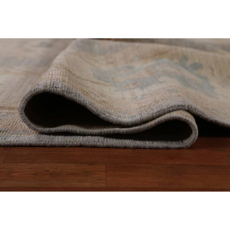 Hand Knotted Oriental 100% Wool Carpet Transitional All-Over Greys & Charcoal Oushak Area Rug - 14' 6'' X 12' 6''